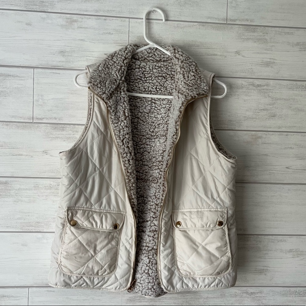Reversible Fuzzy Quilted Francesca’s Vest